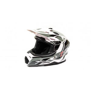Шлем мото кроссовый HIZER J6801 #1 (XL) white/gray