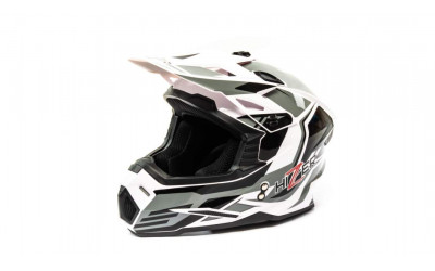 Шлем мото кроссовый HIZER J6801 #1 (XL) white/gray