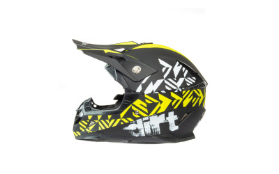 Шлем мото кроссовый HIZER 211 #2 (L) black/green (подростковый)