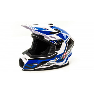 Шлем мото кроссовый HIZER J6801 #6 (M) white/blue