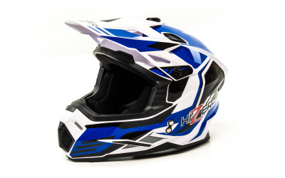 Шлем мото кроссовый HIZER J6801 #6 (M) white/blue