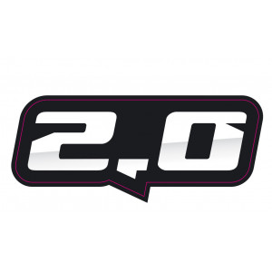 Наклейка из ПВХ самоклеющиеся "2.0" (66х25мм), с ламинацией