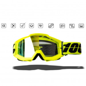 Очки мотокросс 100% yellow frame