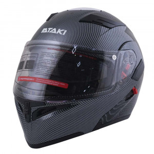 Шлем модуляр ATAKI JK902 Carbon (черный/серый глянцевый, M, 020229-598-5885)