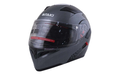 Шлем модуляр ATAKI JK902 Carbon (черный/серый глянцевый, M, 020229-598-5885)