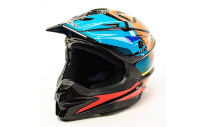 Шлем мото кроссовый HIZER J6803 #3 (L) BLACK/BLUE