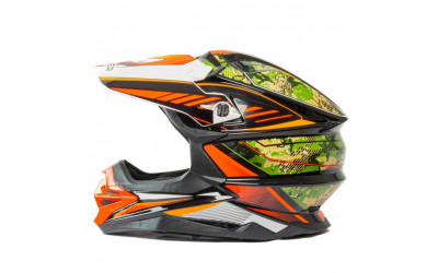 Шлем мото кроссовый HIZER J6803 #5 (S) BLACK/GREEN/ORANGE