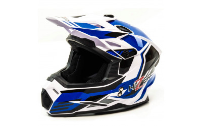 Шлем мото кроссовый HIZER J6801 #6 (S) white/blue