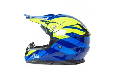 Шлем мото кроссовый HIZER 915 #6 (M) havy/neon/yellow/blue