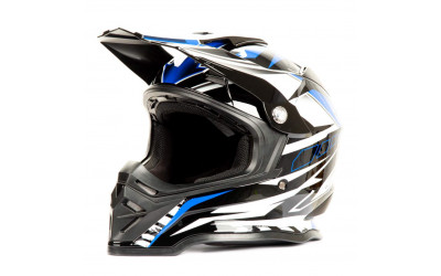 Шлем мото кроссовый HIZER B6197 #4 (S) black/blue/white
