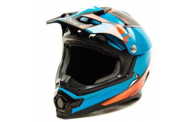 Шлем мото кроссовый HIZER B6196 #4 (S) blue/red