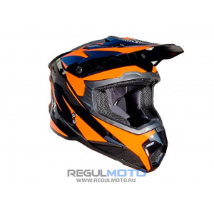 Шлем KIOSHI Holeshot 801 кроссовый Черный/ оранжевый XXL