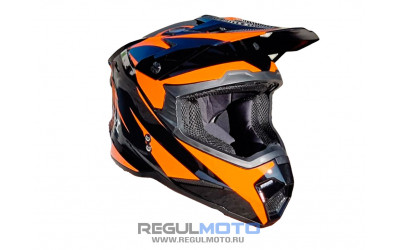 Шлем KIOSHI Holeshot 801 кроссовый Черный/ оранжевый XXL