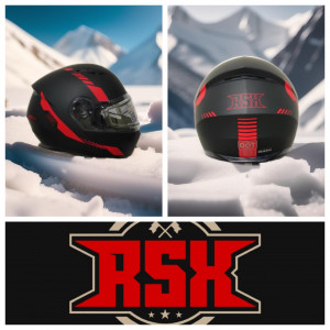Шлем, RSX, Spark (HS-159) Winter, черно-красный матовый, 2XL (Очки желтые)