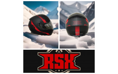 Шлем, RSX, Spark (HS-159) Winter, черно-красный матовый, 2XL (Очки желтые)